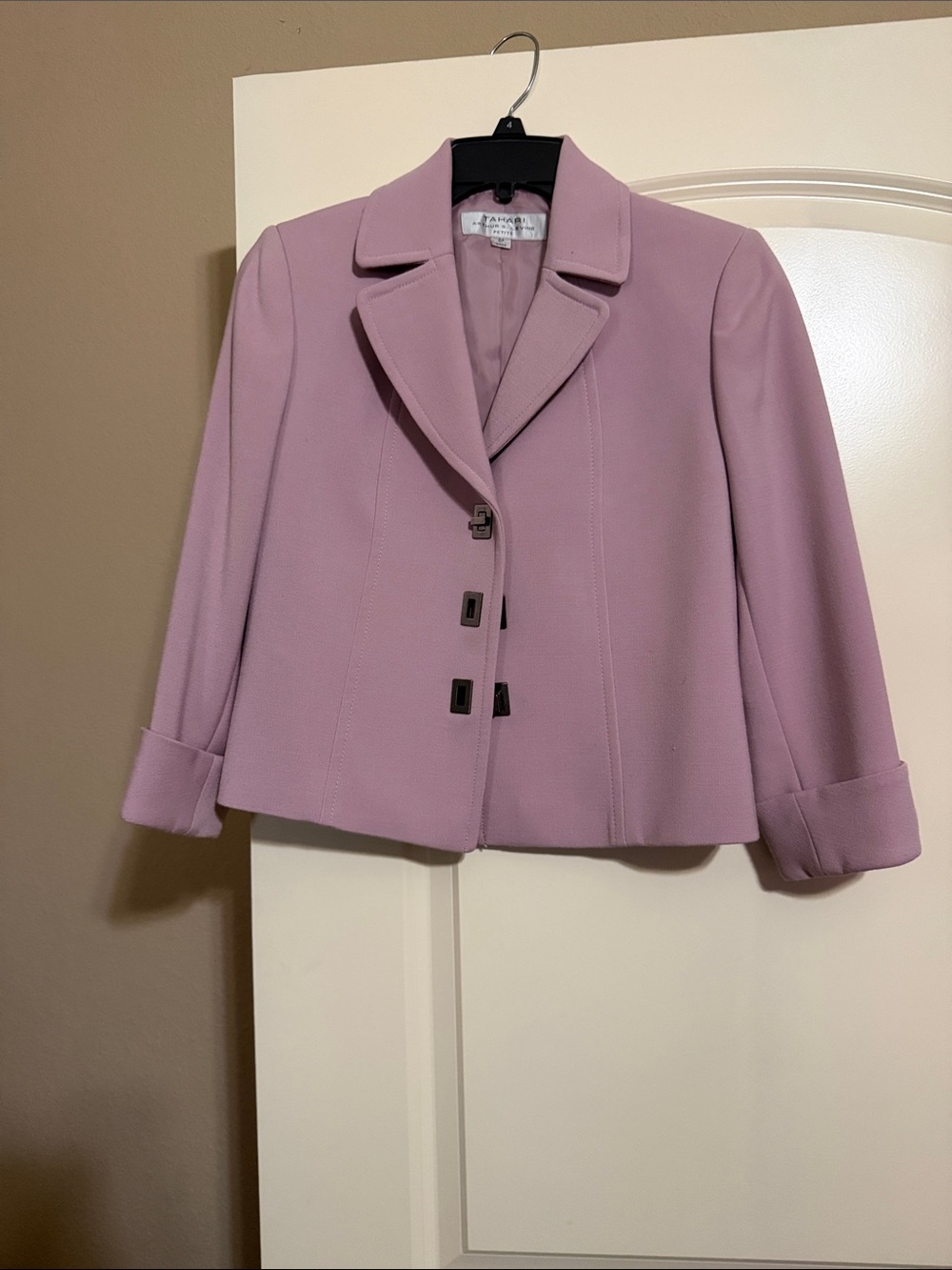 Tahari Lilac Cropped Blazer Jacket